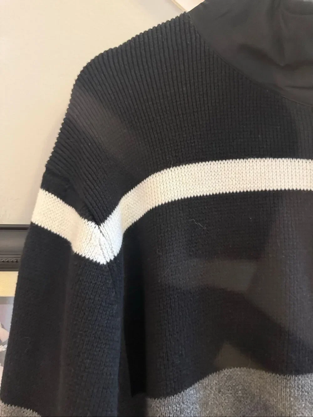 Tommy Hilfiger Black & Gray Rugby Sweater sz XXLT NWOT